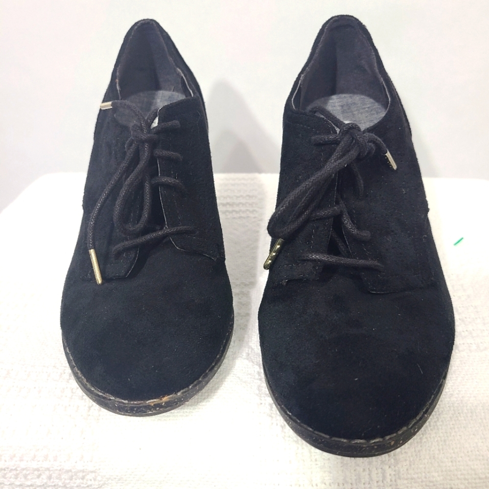Dr. Scholl's‎ Women's Black Slanted Ankle Boots Size 6.5 M Shoe Booties Comfy